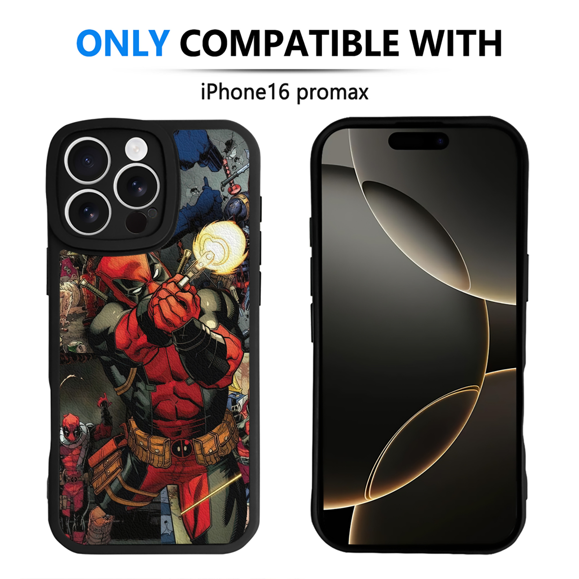 （画像用） Deadpool デッドプール 【iPhone 16シリーズ対応】シリコンスマホケース（レザー調） 材質：シリコン